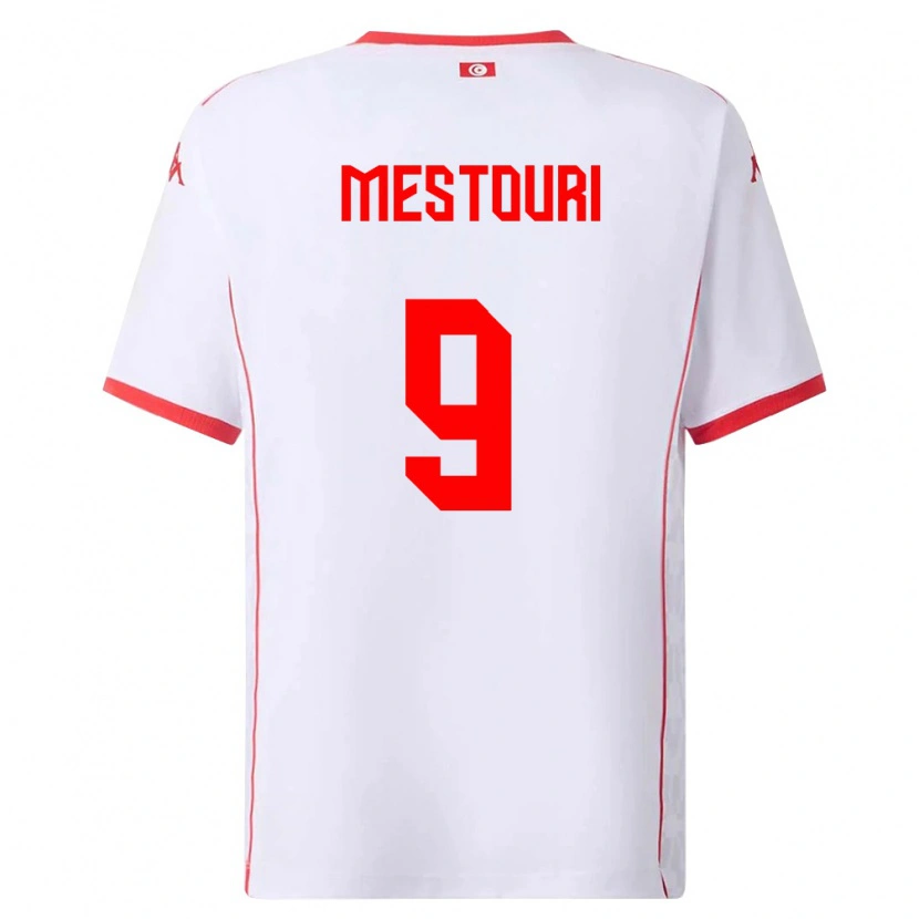 Danxen Women Tunisia Hazem Mastouri #9 White Red Away Jersey 26-28 T-Shirt