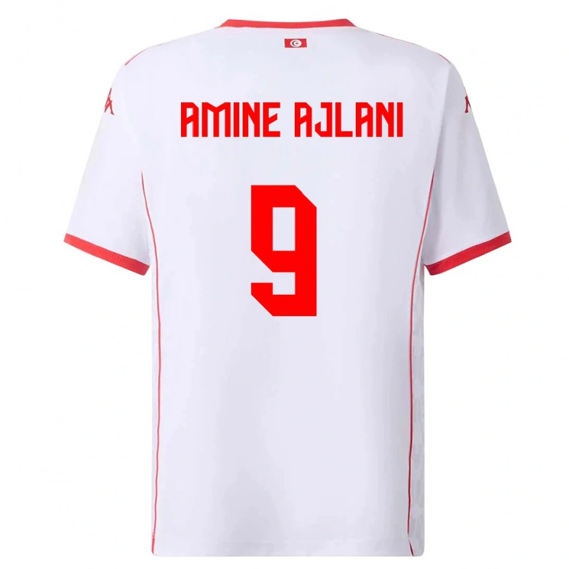 Danxen Women Tunisia Mohamed Amine Ajlani #9 White Red Away Jersey 26-28 T-Shirt