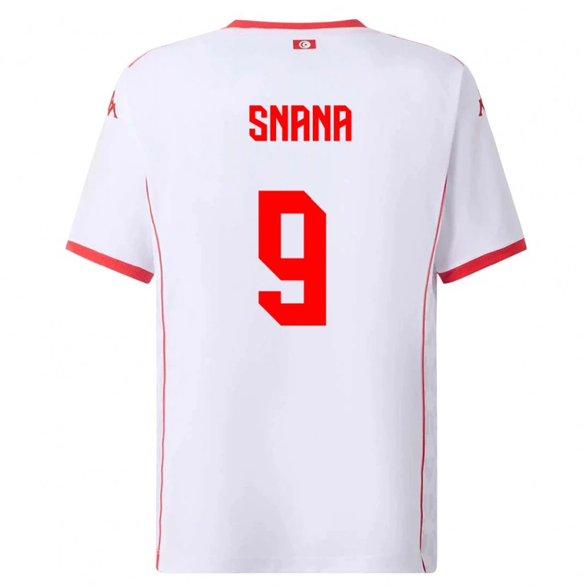 Danxen Women Tunisia Youssef Snana #9 White Red Away Jersey 26-28 T-Shirt