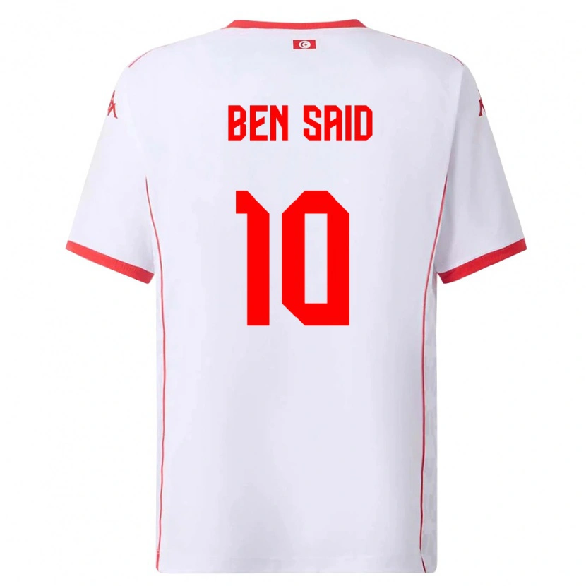 Danxen Women Tunisia Youssef Ben Said #10 White Red Away Jersey 26-28 T-Shirt