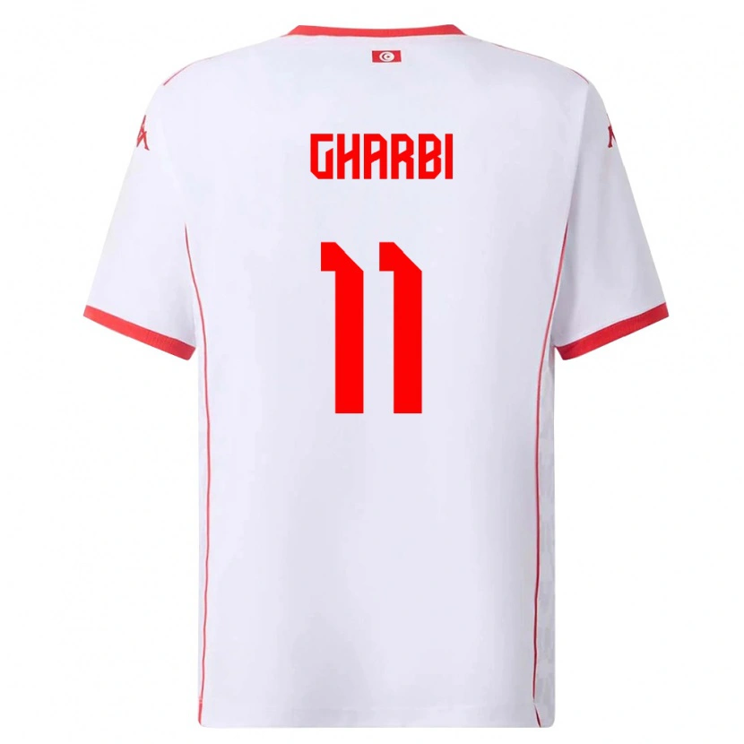 Danxen Women Tunisia Ismaël Gharbi #11 White Red Away Jersey 26-28 T-Shirt