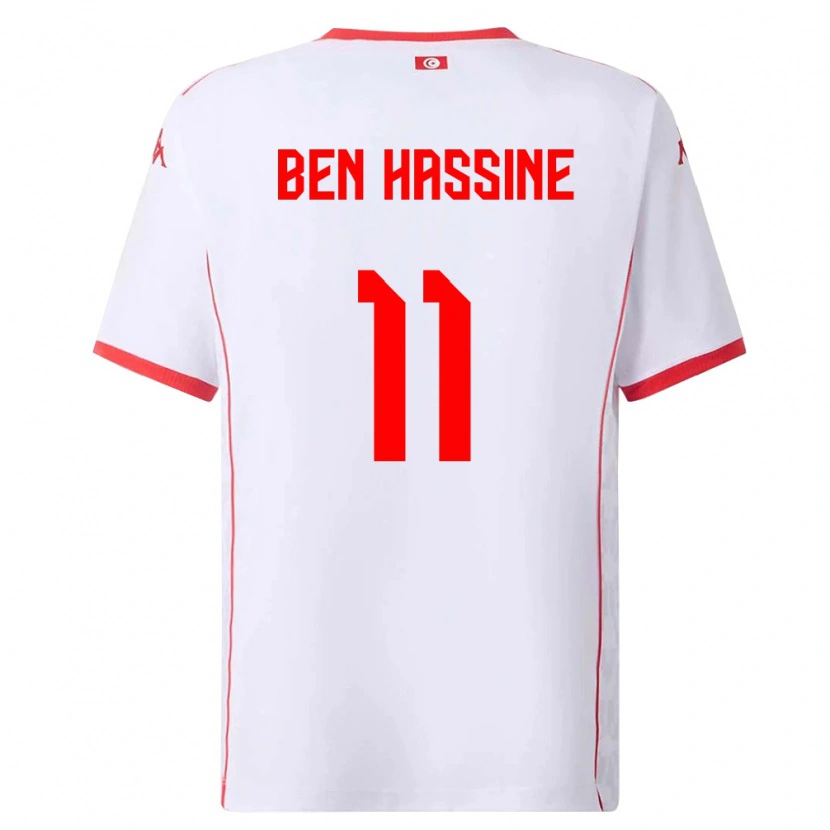 Danxen Women Tunisia Othmen Ben Hassine #11 White Red Away Jersey 26-28 T-Shirt
