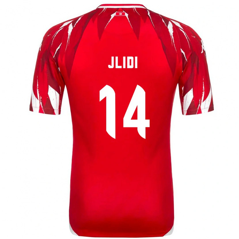 Danxen Women Tunisia Yahia Jlidi #14 Red White Away Jersey 26-28 T-Shirt