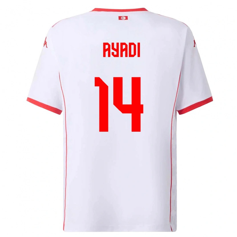Danxen Women Tunisia Ghada Ayadi #14 White Red Away Jersey 26-28 T-Shirt