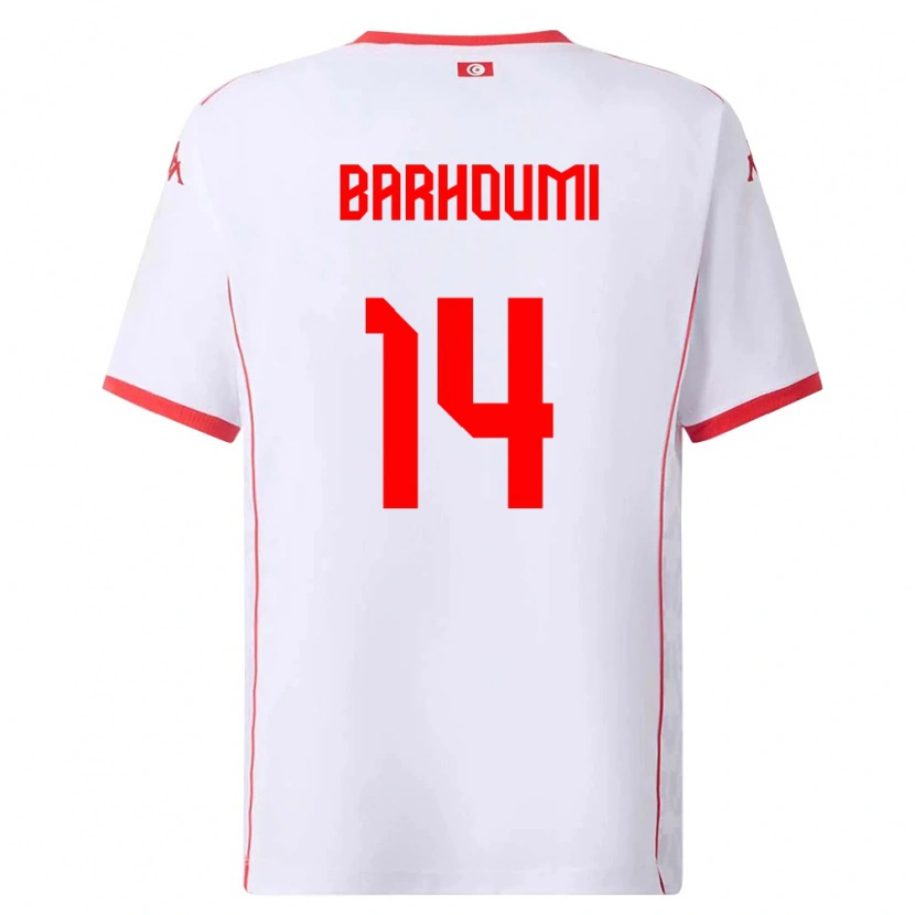 Danxen Women Tunisia Salah Barhoumi #14 White Red Away Jersey 26-28 T-Shirt