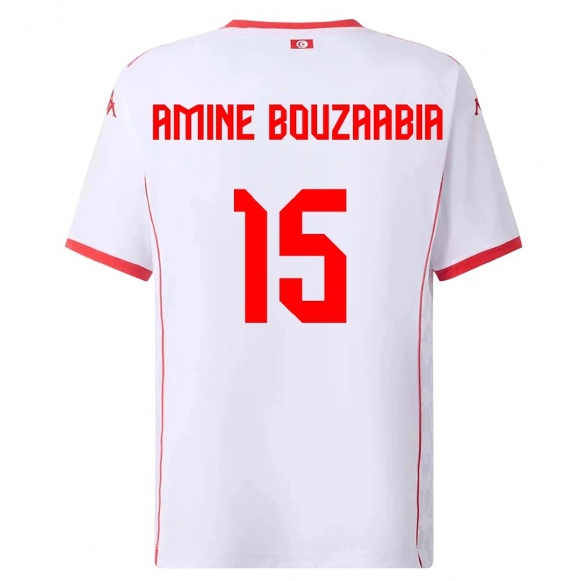 Danxen Women Tunisia Mohamed Amine Bouzaabia #15 White Red Away Jersey 26-28 T-Shirt