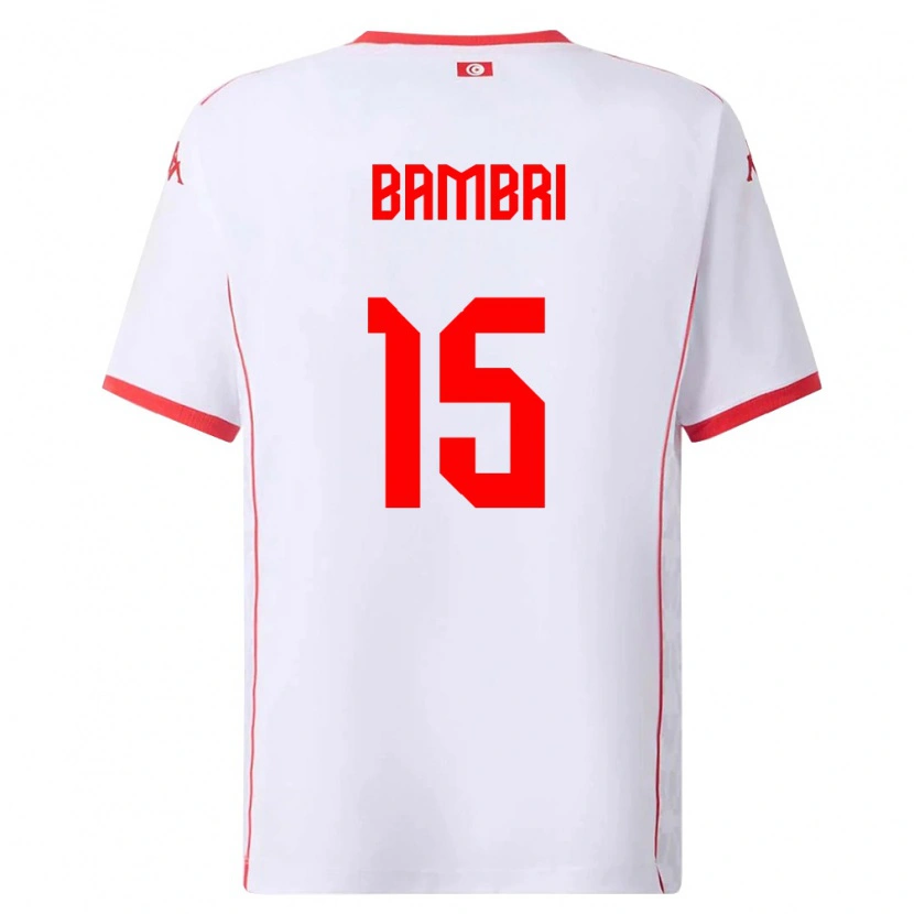Danxen Women Tunisia Ahmed Bambri #15 White Red Away Jersey 26-28 T-Shirt