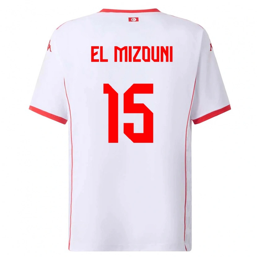 Danxen Women Tunisia Idris El Mizouni #15 White Red Away Jersey 26-28 T-Shirt