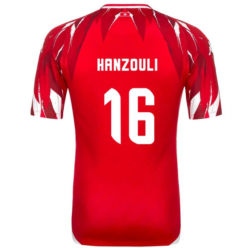 Danxen Women Tunisia Moatez Hanzouli #16 Red White Away Jersey 26-28 T-Shirt