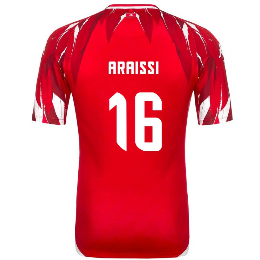 Danxen Women Tunisia Malek Araissi #16 Red White Away Jersey 26-28 T-Shirt