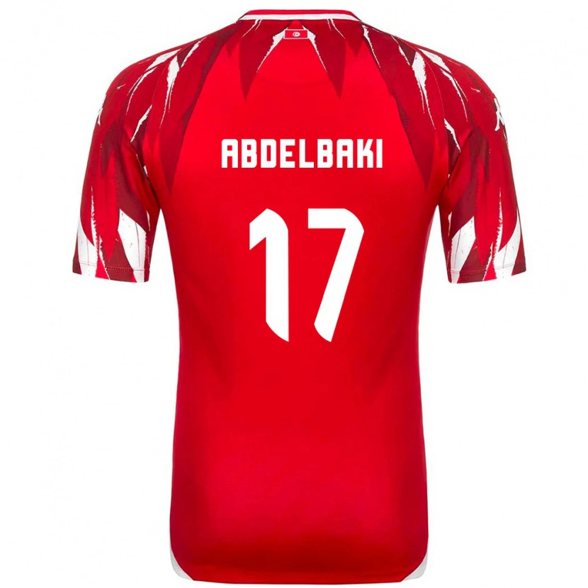 Danxen Women Tunisia Aziz Abdelbaki #17 Red White Away Jersey 26-28 T-Shirt