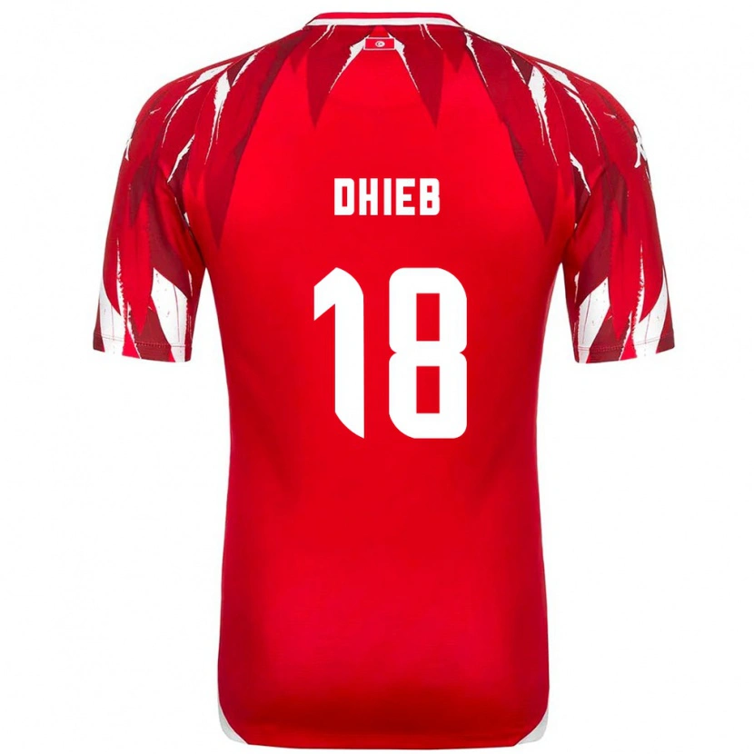 Danxen Women Tunisia Taha Dhieb #18 Red White Away Jersey 26-28 T-Shirt