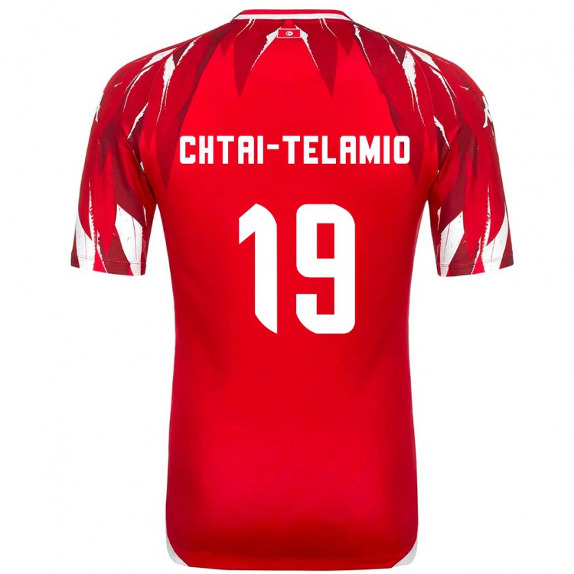 Danxen Women Tunisia Zayon Chtaï-Telamio #19 Red White Away Jersey 26-28 T-Shirt