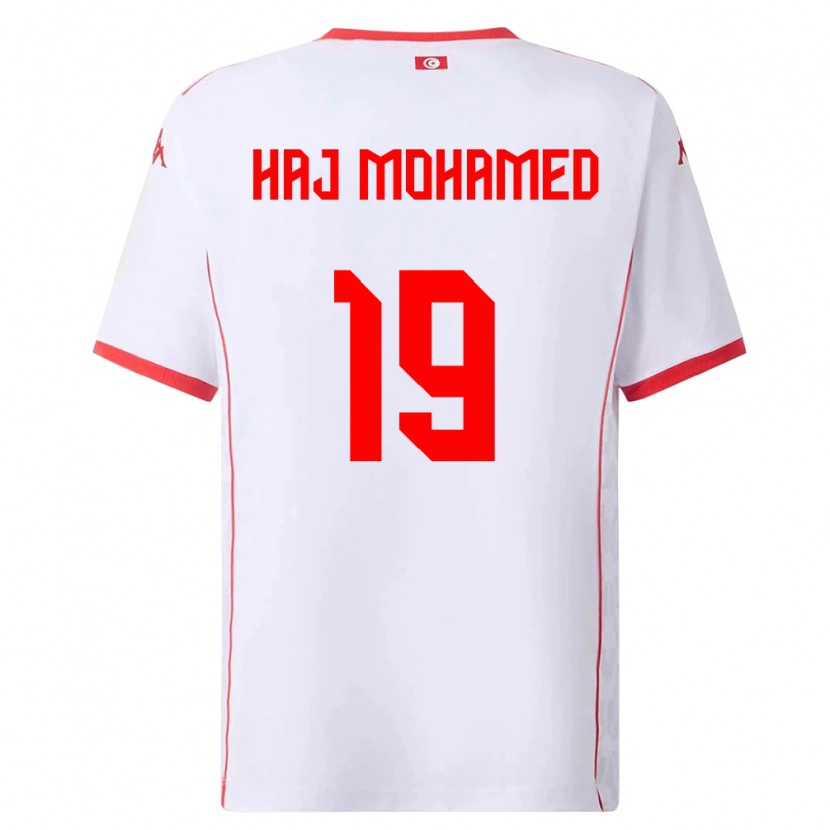 Danxen Women Tunisia Anas Haj Mohamed #19 White Red Away Jersey 26-28 T-Shirt