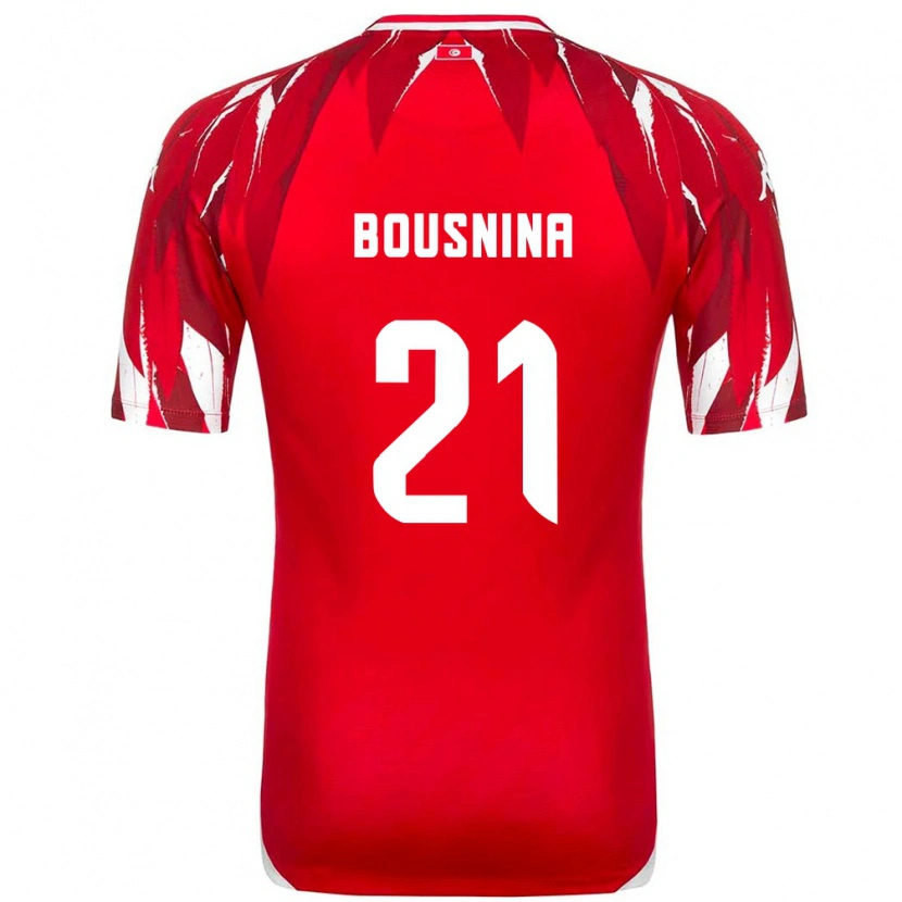 Danxen Women Tunisia Farès Bousnina #21 Red White Away Jersey 26-28 T-Shirt