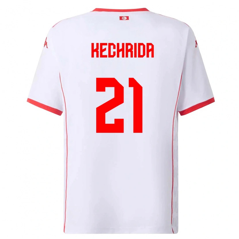 Danxen Women Tunisia Wajdi Kechrida #21 White Red Away Jersey 26-28 T-Shirt