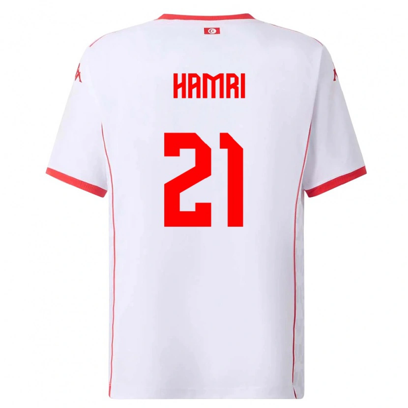 Danxen Women Tunisia Rabii Hamri #21 White Red Away Jersey 26-28 T-Shirt