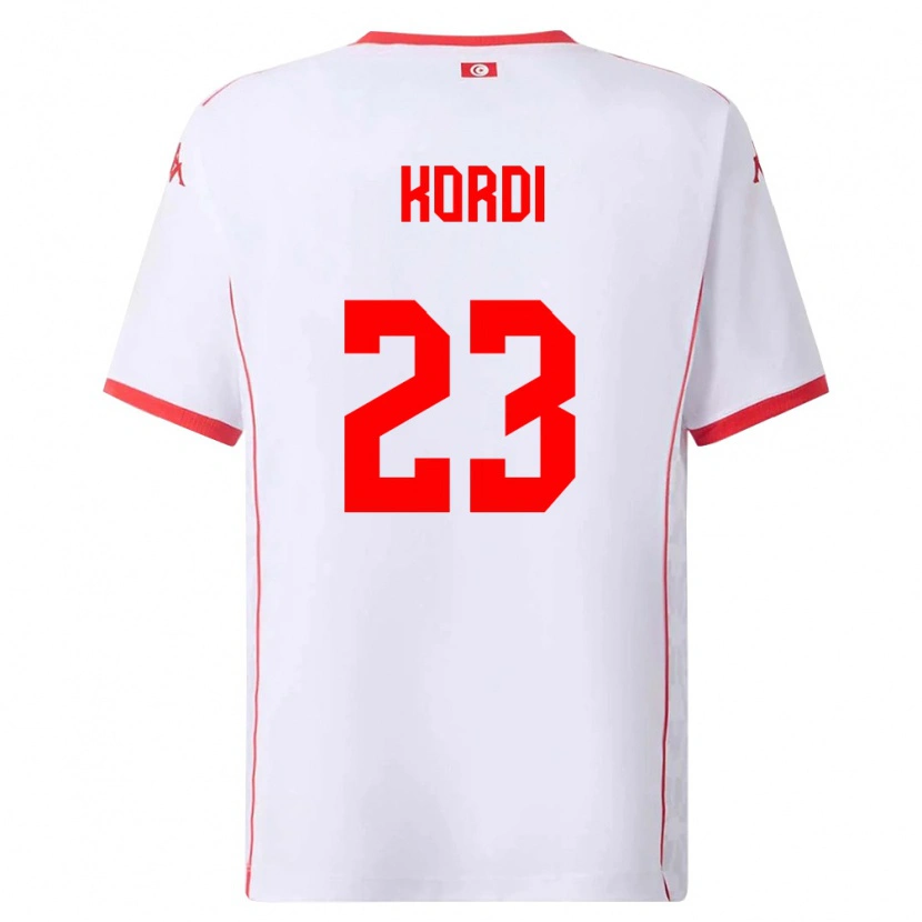 Danxen Women Tunisia Anes Kordi #23 White Red Away Jersey 26-28 T-Shirt