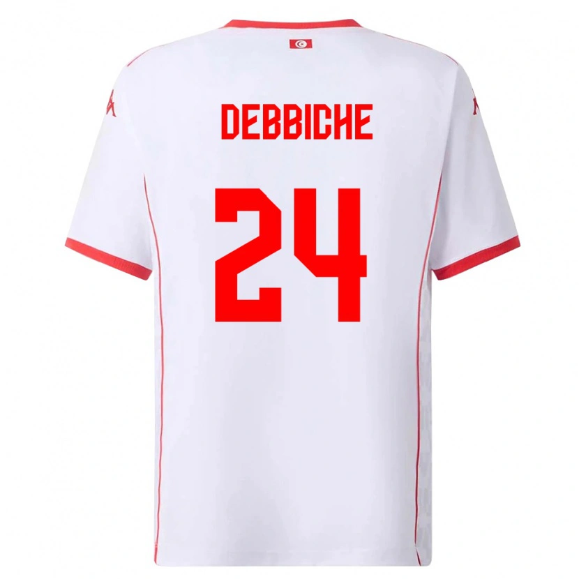 Danxen Women Tunisia Wael Debbiche #24 White Red Away Jersey 26-28 T-Shirt