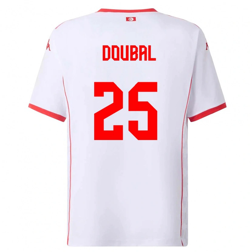 Danxen Women Tunisia Anis Doubal #25 White Red Away Jersey 26-28 T-Shirt