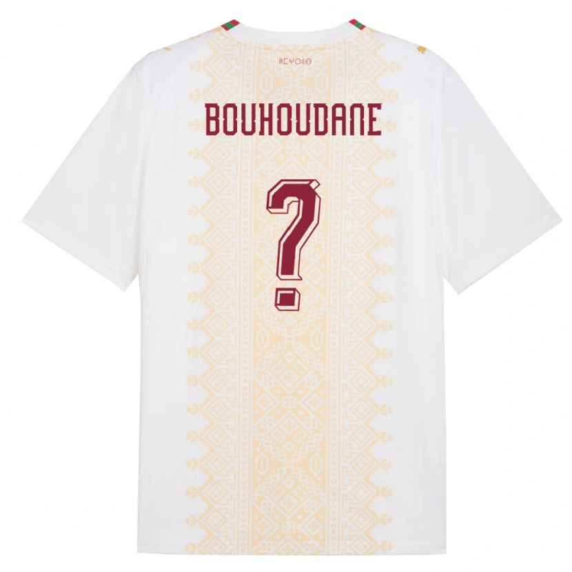 Danxen Women Morocco Sami Bouhoudane #0 White Gold Red Away Jersey 26-28 T-Shirt