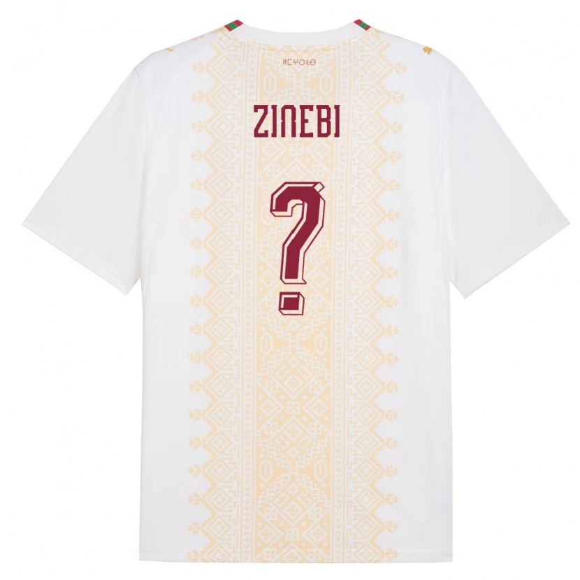 Danxen Women Morocco Rayan Zinebi #0 White Gold Red Away Jersey 26-28 T-Shirt