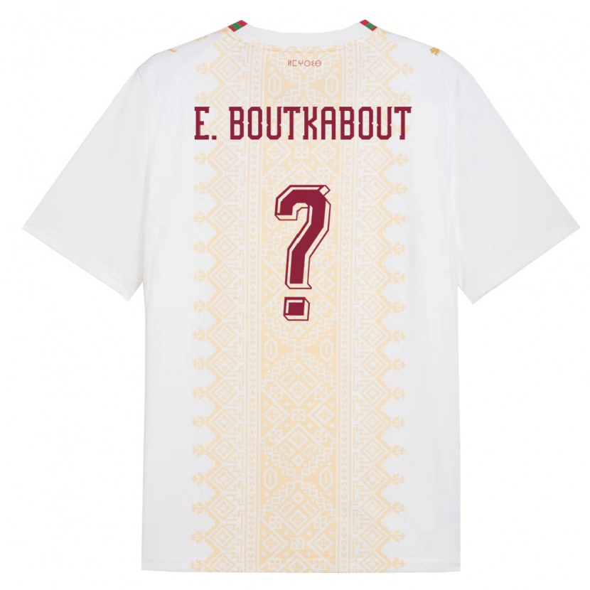 Danxen Women Morocco Saïf-Eddine Boutkabout #0 White Gold Red Away Jersey 26-28 T-Shirt