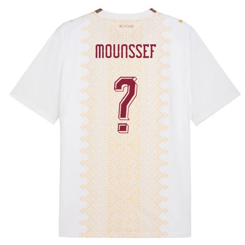 Danxen Women Morocco Mohamed Mounssef #0 White Gold Red Away Jersey 26-28 T-Shirt
