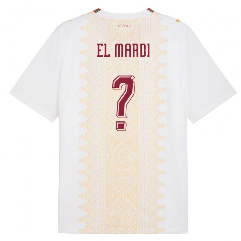 Danxen Women Morocco Ziyad El Mardi #0 White Gold Red Away Jersey 26-28 T-Shirt