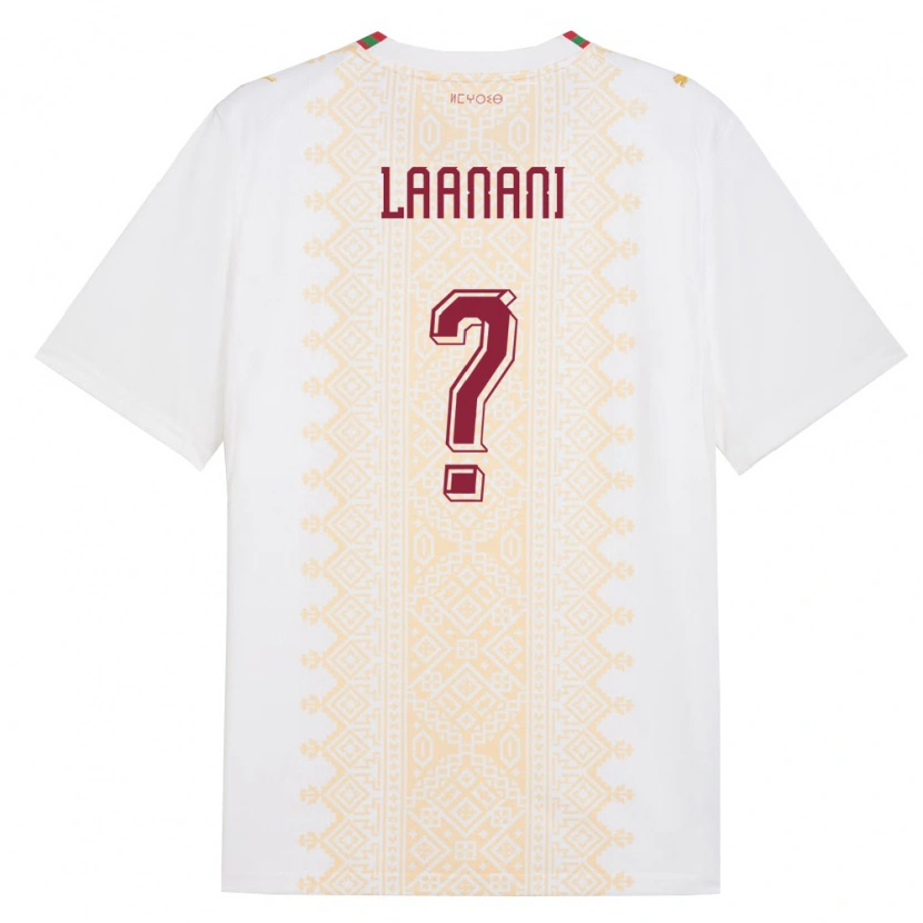 Danxen Women Morocco Kamal Laanani #0 White Gold Red Away Jersey 26-28 T-Shirt