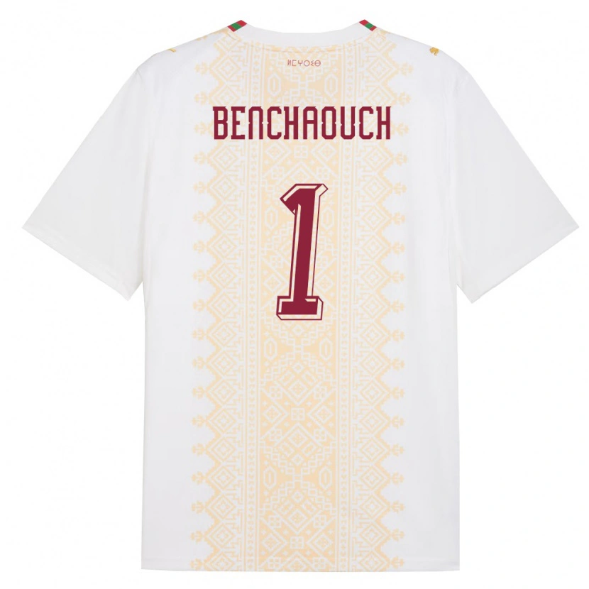 Danxen Women Morocco Yanis Benchaouch #1 White Gold Red Away Jersey 26-28 T-Shirt