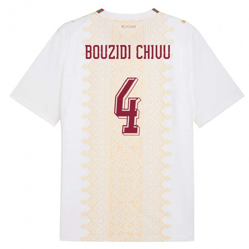 Danxen Women Morocco Rayan Bouzidi Chivu #4 White Gold Red Away Jersey 26-28 T-Shirt
