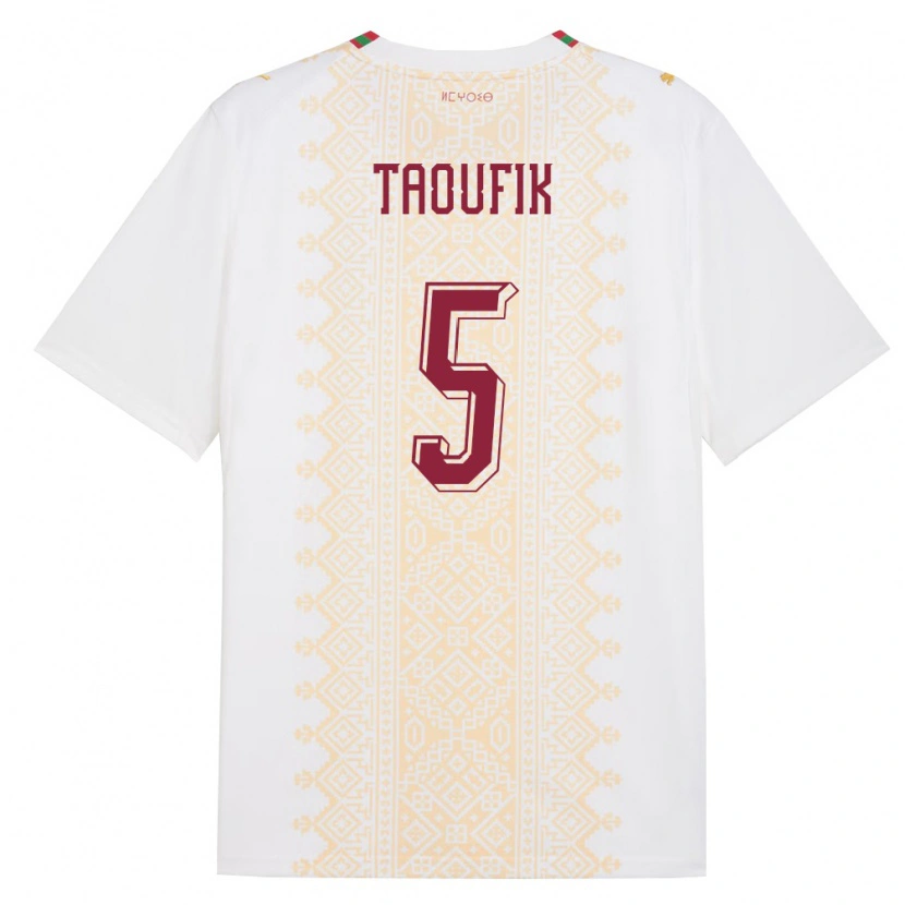 Danxen Women Morocco Rayane Taoufik #5 White Gold Red Away Jersey 26-28 T-Shirt