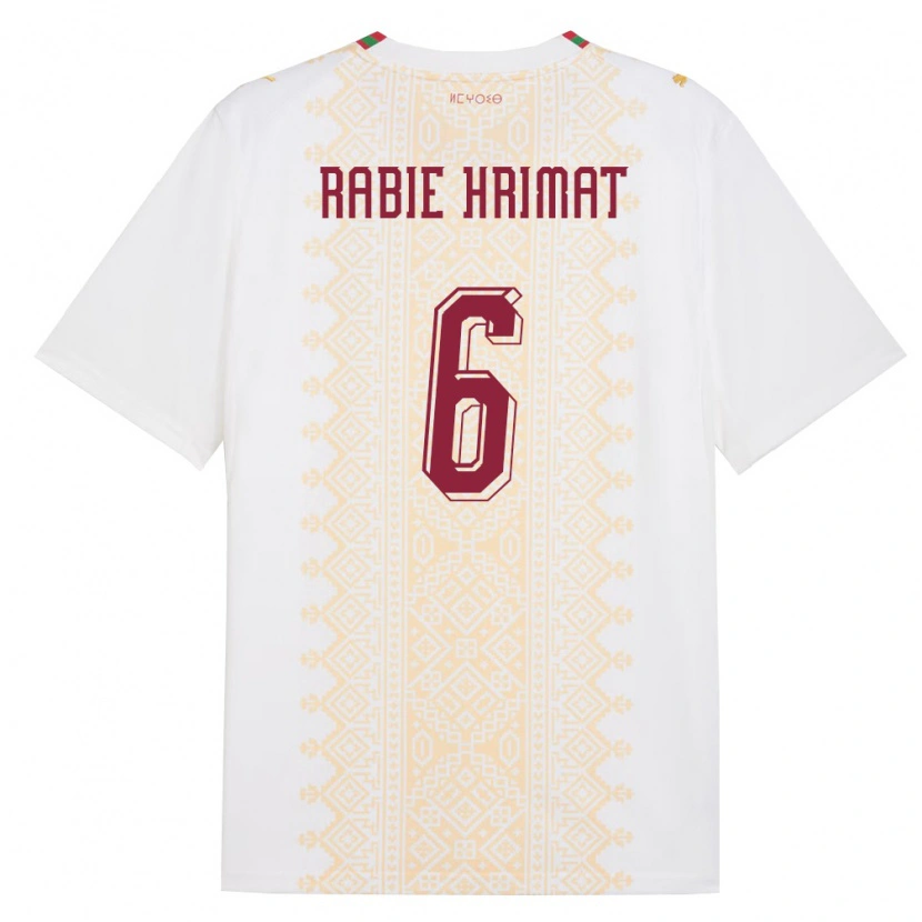 Danxen Women Morocco Mohamed Rabie Hrimat #6 White Gold Red Away Jersey 26-28 T-Shirt