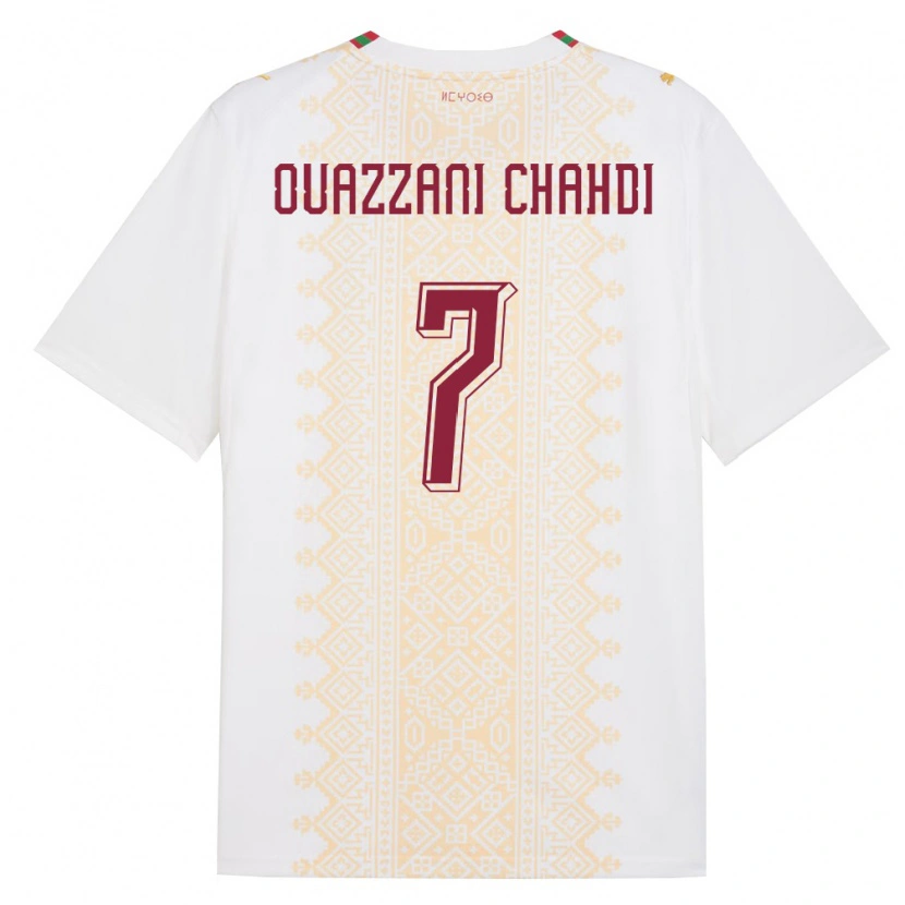 Danxen Women Morocco Fady Ouazzani Chahdi #7 White Gold Red Away Jersey 26-28 T-Shirt