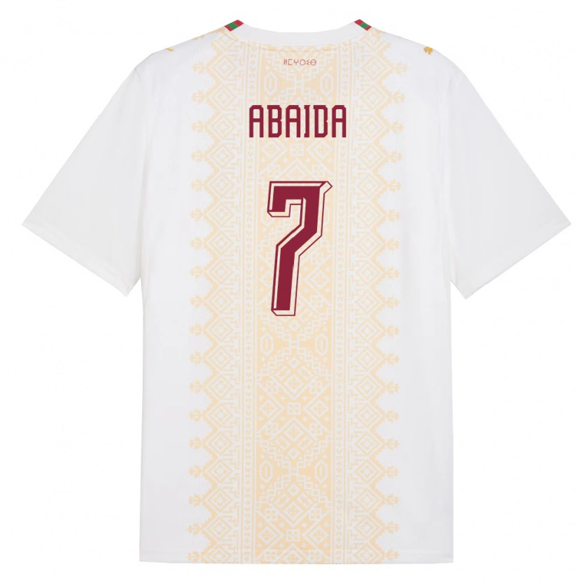 Danxen Women Morocco Haitam Abaida #7 White Gold Red Away Jersey 26-28 T-Shirt