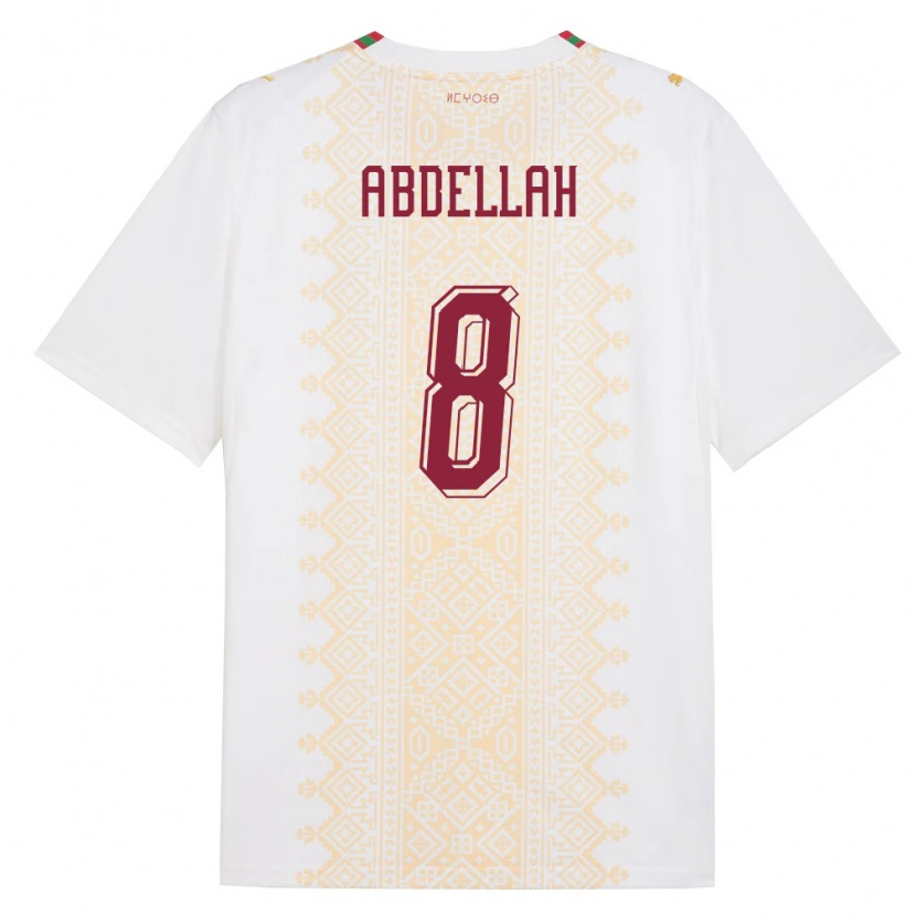 Danxen Women Morocco Abdellah Ouazane #8 White Gold Red Away Jersey 26-28 T-Shirt
