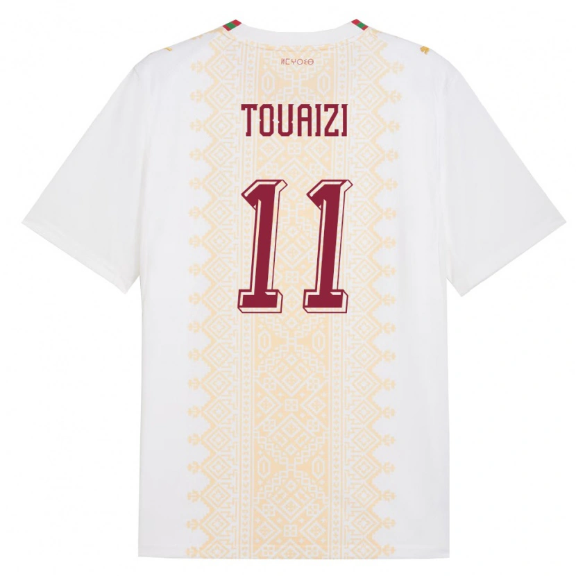 Danxen Women Morocco Nabil Touaizi #11 White Gold Red Away Jersey 26-28 T-Shirt