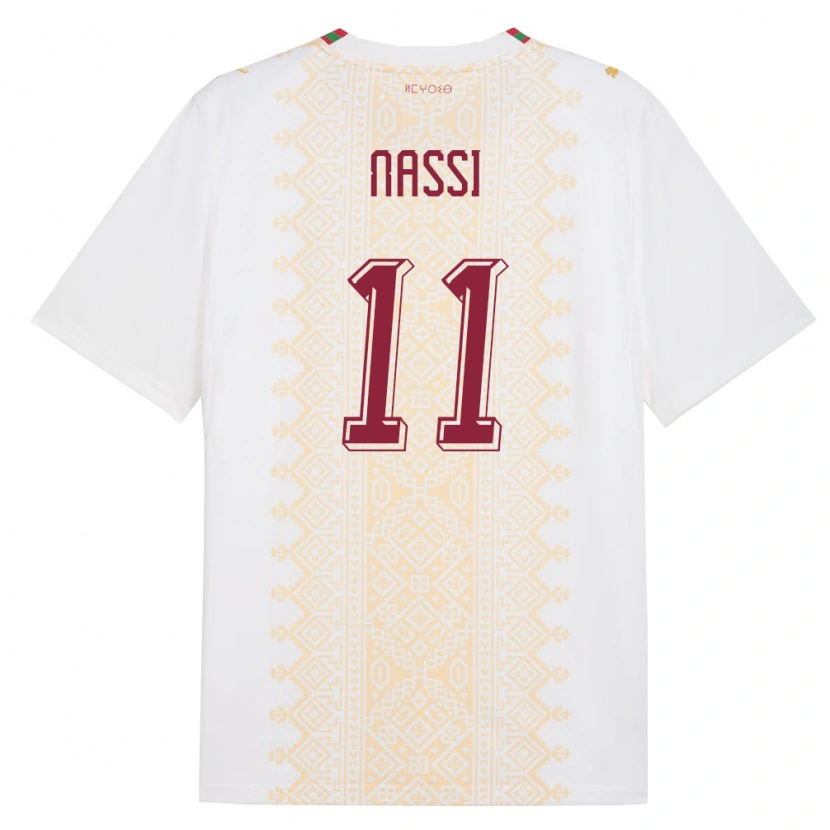 Danxen Women Morocco Walid Nassi #11 White Gold Red Away Jersey 26-28 T-Shirt