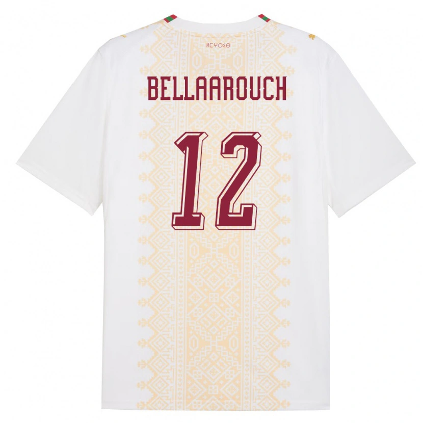 Danxen Women Morocco Alaa Bellaarouch #12 White Gold Red Away Jersey 26-28 T-Shirt