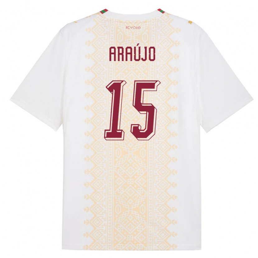 Danxen Women Morocco Ismail Araújo #15 White Gold Red Away Jersey 26-28 T-Shirt