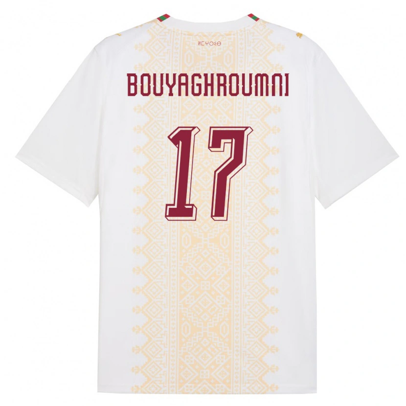 Danxen Women Morocco Jaafar Bouyaghroumni #17 White Gold Red Away Jersey 26-28 T-Shirt