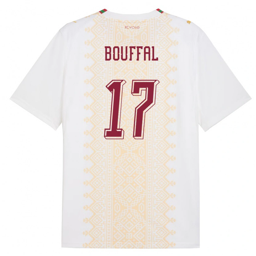 Danxen Women Morocco Soufiane Bouffal #17 White Gold Red Away Jersey 26-28 T-Shirt