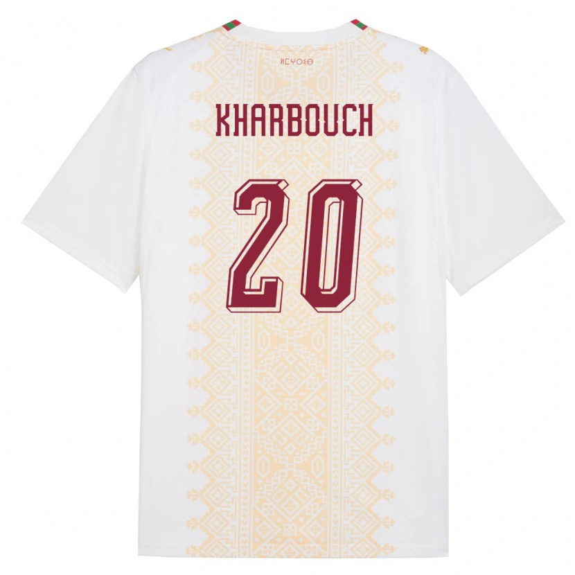 Danxen Women Morocco Yahya Kharbouch #20 White Gold Red Away Jersey 26-28 T-Shirt