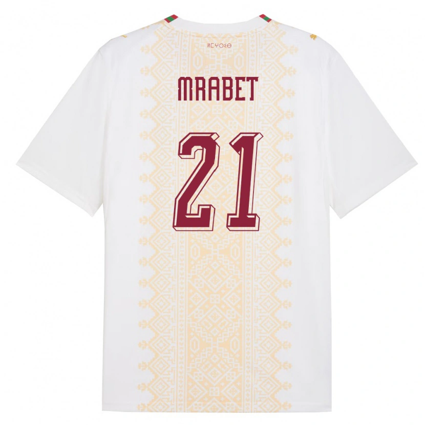 Danxen Women Morocco Yasmin Mrabet #21 White Gold Red Away Jersey 26-28 T-Shirt