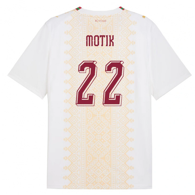 Danxen Women Morocco Ilyass Motik #22 White Gold Red Away Jersey 26-28 T-Shirt