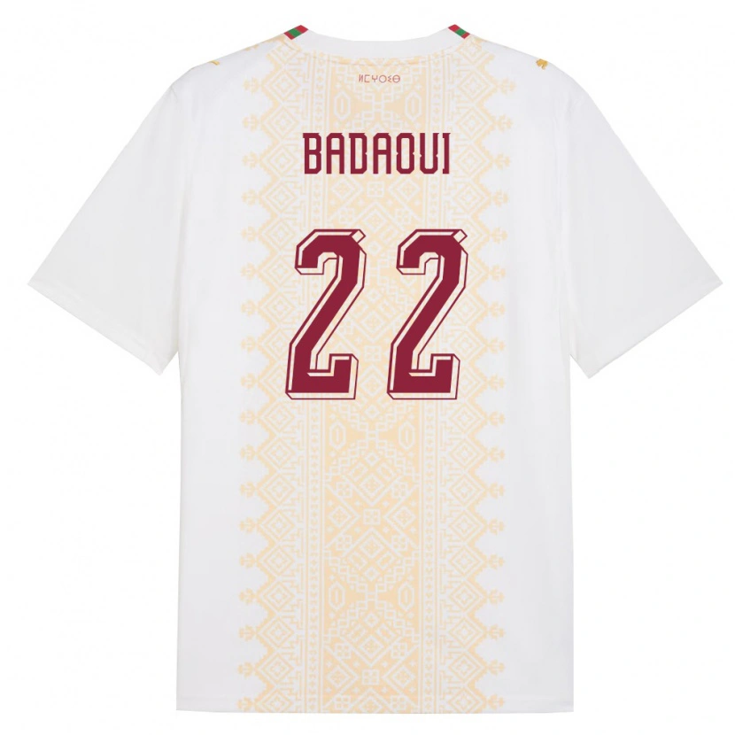 Danxen Women Morocco Yassine Badaoui #22 White Gold Red Away Jersey 26-28 T-Shirt