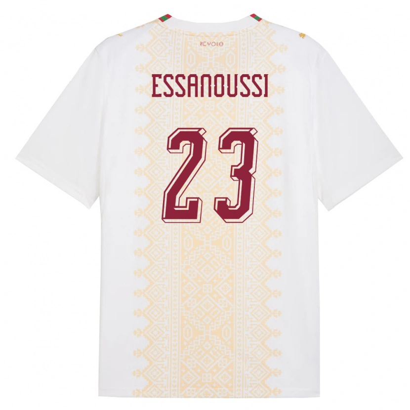 Danxen Women Morocco Zakariya Essanoussi #23 White Gold Red Away Jersey 26-28 T-Shirt