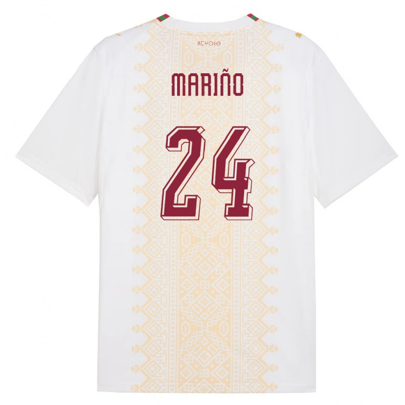 Danxen Women Morocco Omar Mariño #24 White Gold Red Away Jersey 26-28 T-Shirt