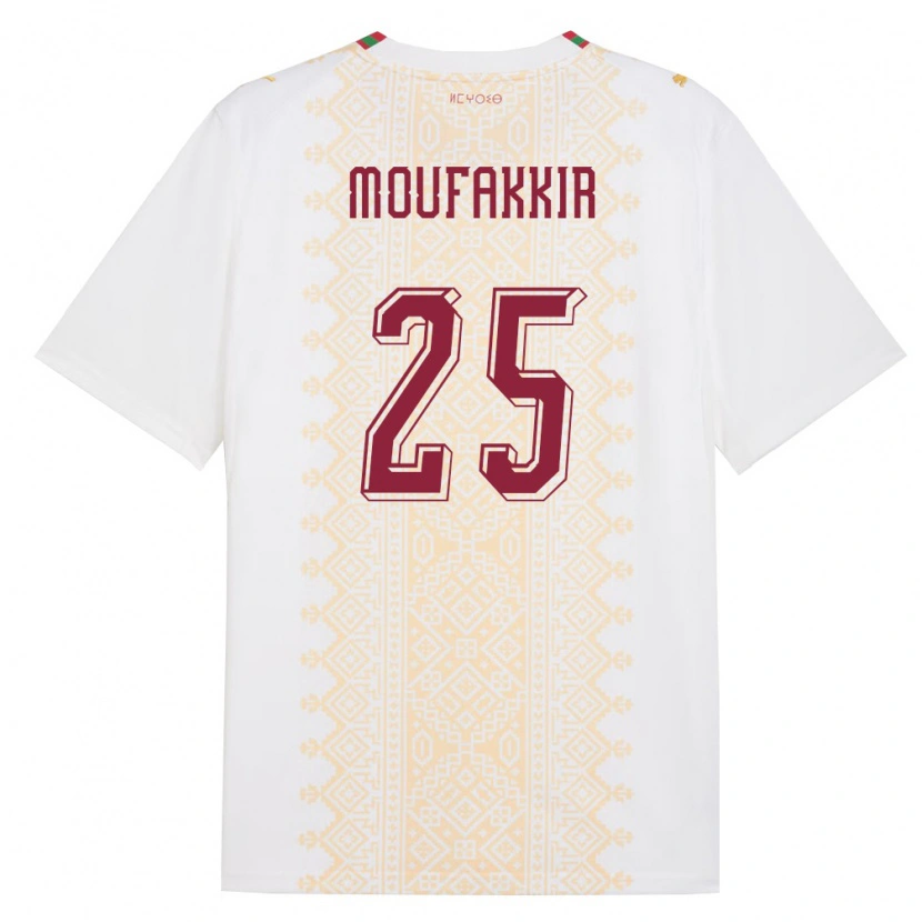 Danxen Women Morocco Ishak Moufakkir #25 White Gold Red Away Jersey 26-28 T-Shirt